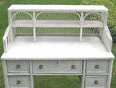 Antique Wicker Desk & Chair