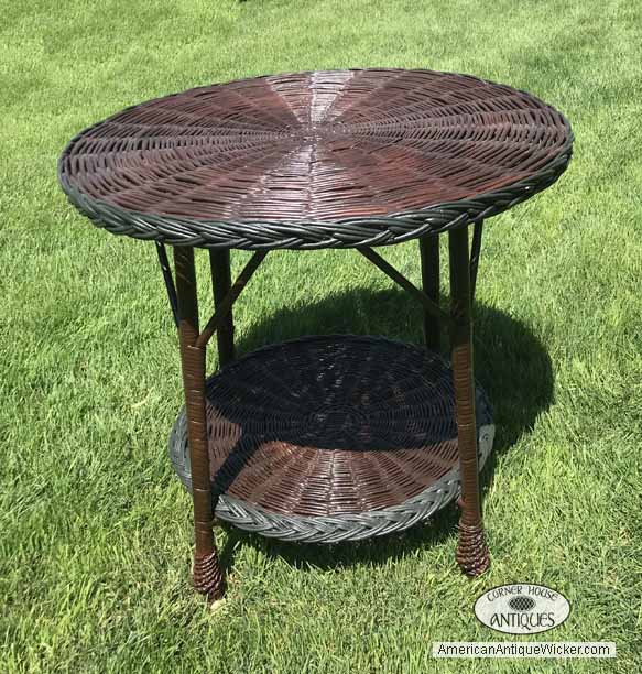 antique wicker table