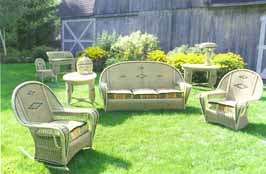 American antique wicker, antique wicker, Victorian, Bar Harbor, Stick Wicker, Art Deco