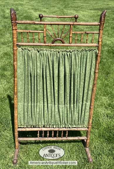 Antique Bamboo Fireplace Screen
