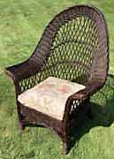 Antique Wicker Chair-Ottoman