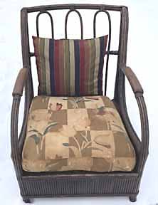 antique wicker chair & Ottoman