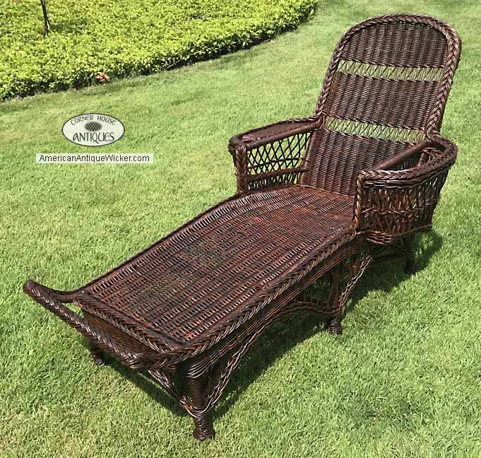 Antique Wicker Chaise Lounge