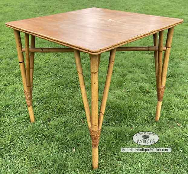 Antique Bamboo Breakfast/Game Table