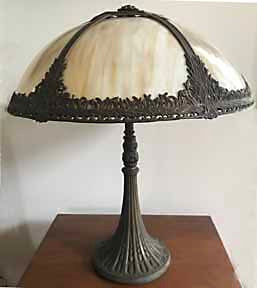 Antique Panel Glass Lamp
