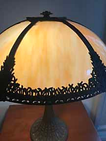 Antique Panel Glass Lamp