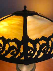 Antique Panel Glass Lamp