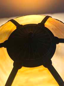 Antique Panel Glass Lamp