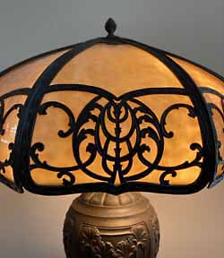 Antique Panel Glass Lamp