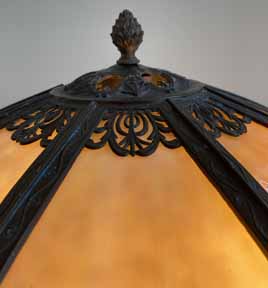 Antique Panel Glass Lamp
