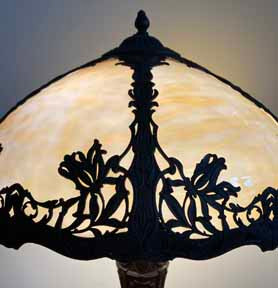 Antique Panel Glass Lamp