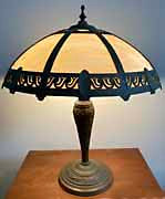 Antique Panel Glass Lamp