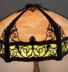 Antique Panel Glass Lamp