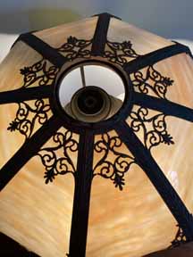 Antique Panel Glass Lamp