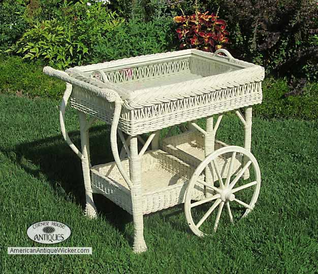 Antique Wicker Teacart
