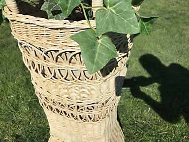 antique wicker floorlamp