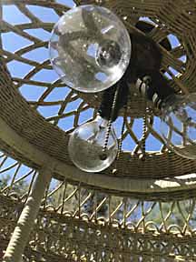 antique wicker floorlamp