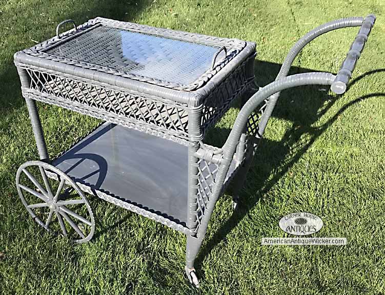 Antique Wicker Teacart