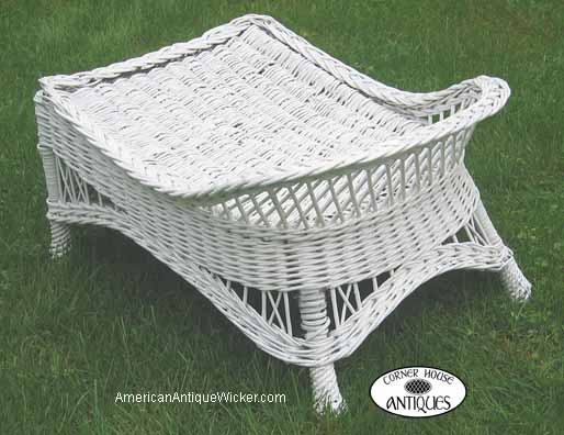 antique wicker ottoman