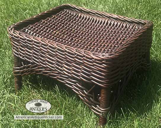 antique wicker ottoman