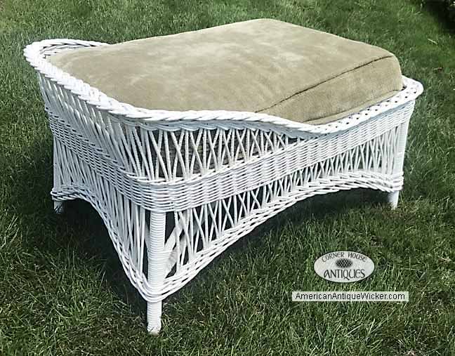 antique wicker ottoman