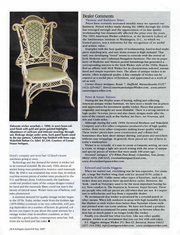 American antique wicker