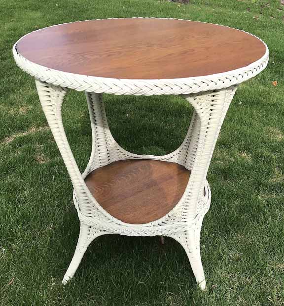 antique wicker table