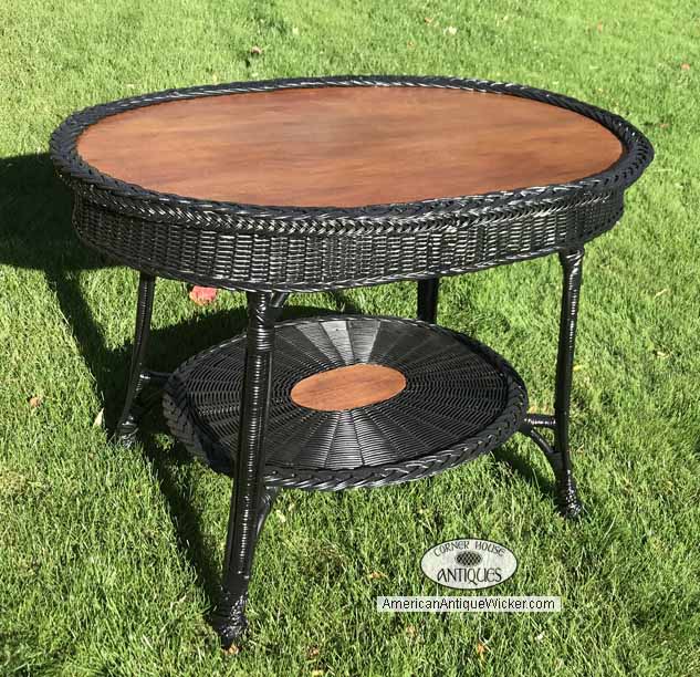 antique wicker table