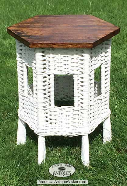 antique wicker table