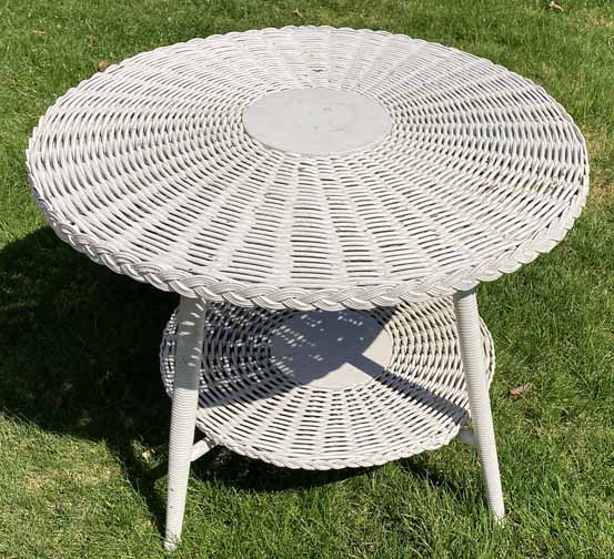 antique wicker table
