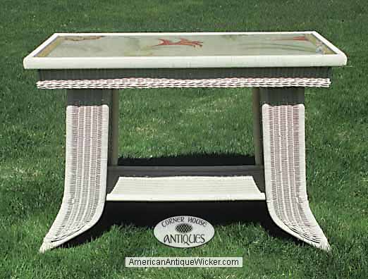 antique wicker table