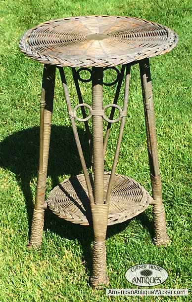 antique wicker table