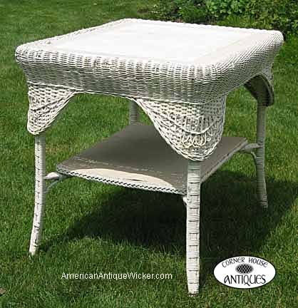 antique wicker table